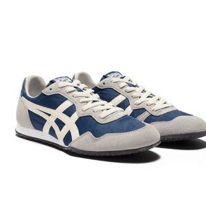 Onitsuka Tiger by Asics Serrano Mako Blue and Cream Sneakers